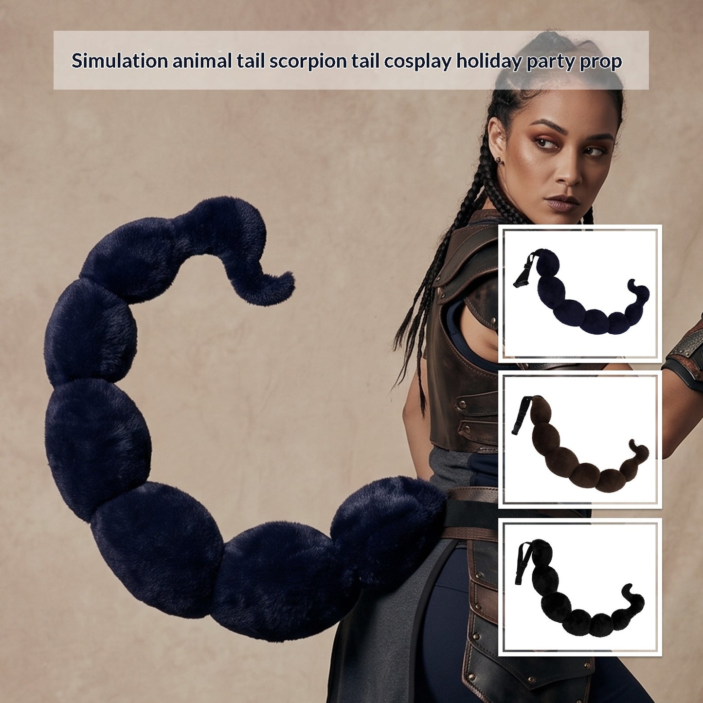 Halloween Plush Scorpion Tail Prop Bendable for Home Party Decor