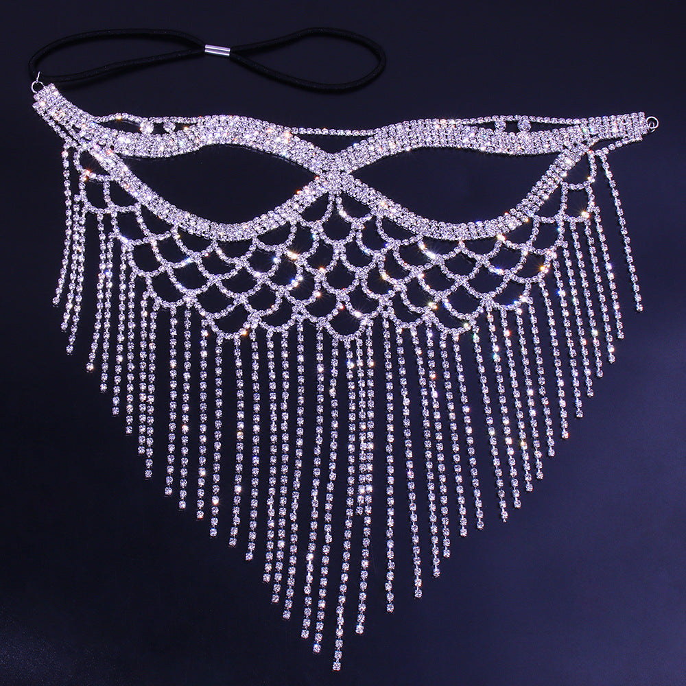 Halloween Catwoman Mask with Zircon Embellishments - Unisex Costume Accessory