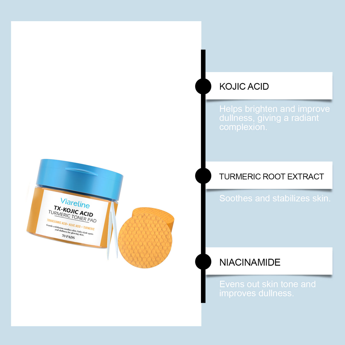 Kojic Acid Turmeric Brightening Facial Pads