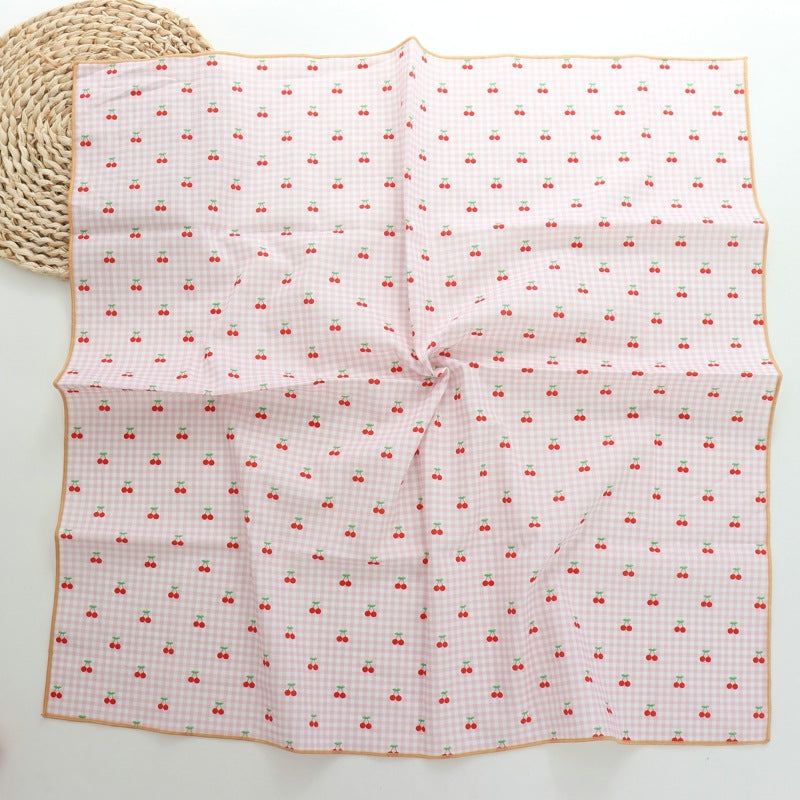 Retro Cotton Hair Band for Women - Casual Headband with Cherry Print