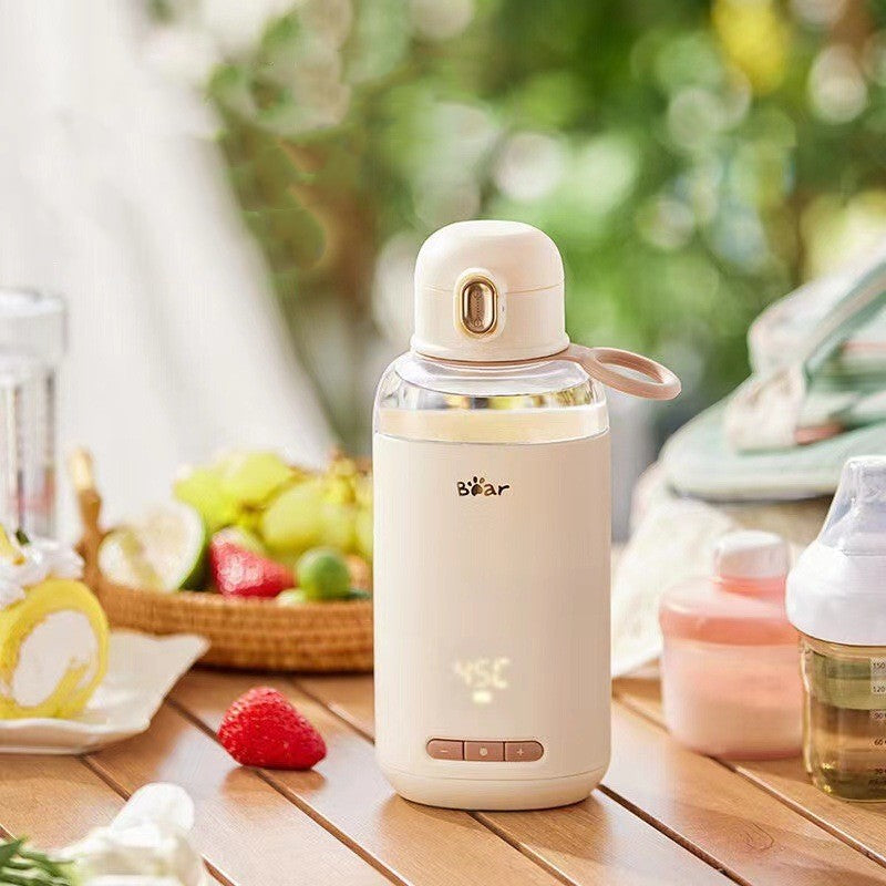 Wireless Portable Milk Mixer Cup with Thermostat USB & Beige