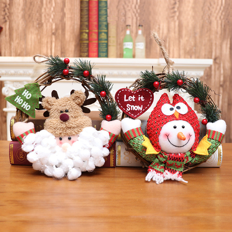Christmas Multi-Pattern Doll Garland Ornament - Festive Home Decor