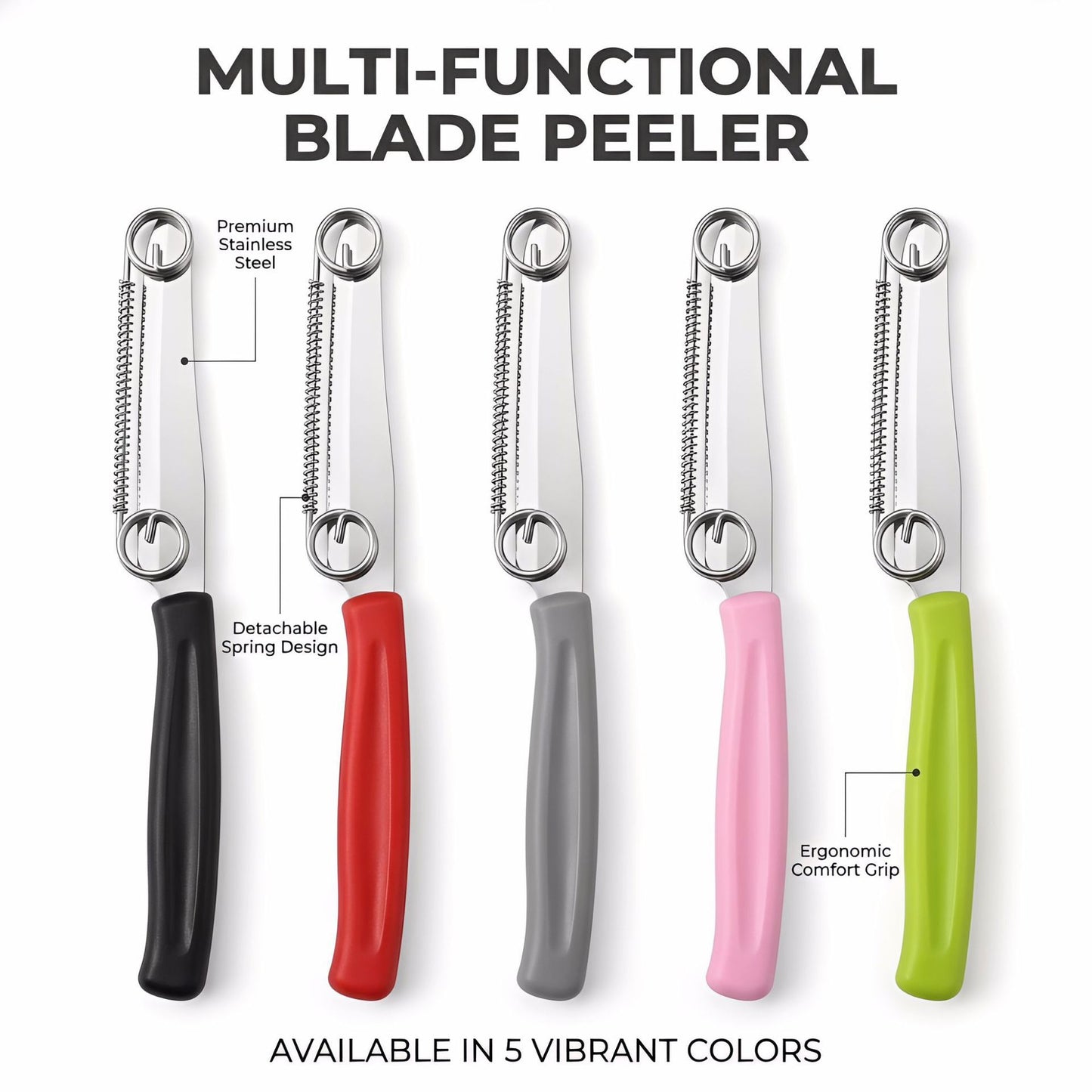 Portable Multi-Functional Kitchen Peeler 2-in-1 Stainless Steel & Plastic