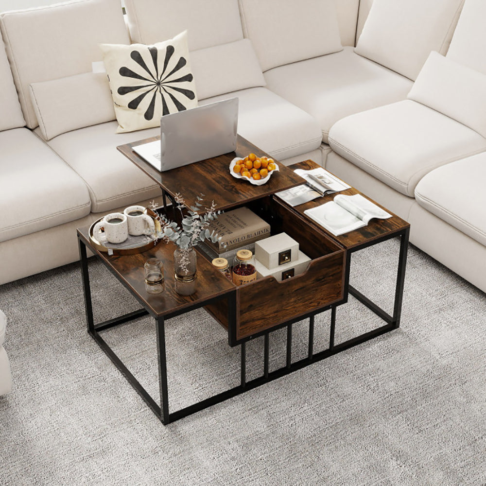 Lift Top Coffee Table Modern Center With Hidden Storage Compartment