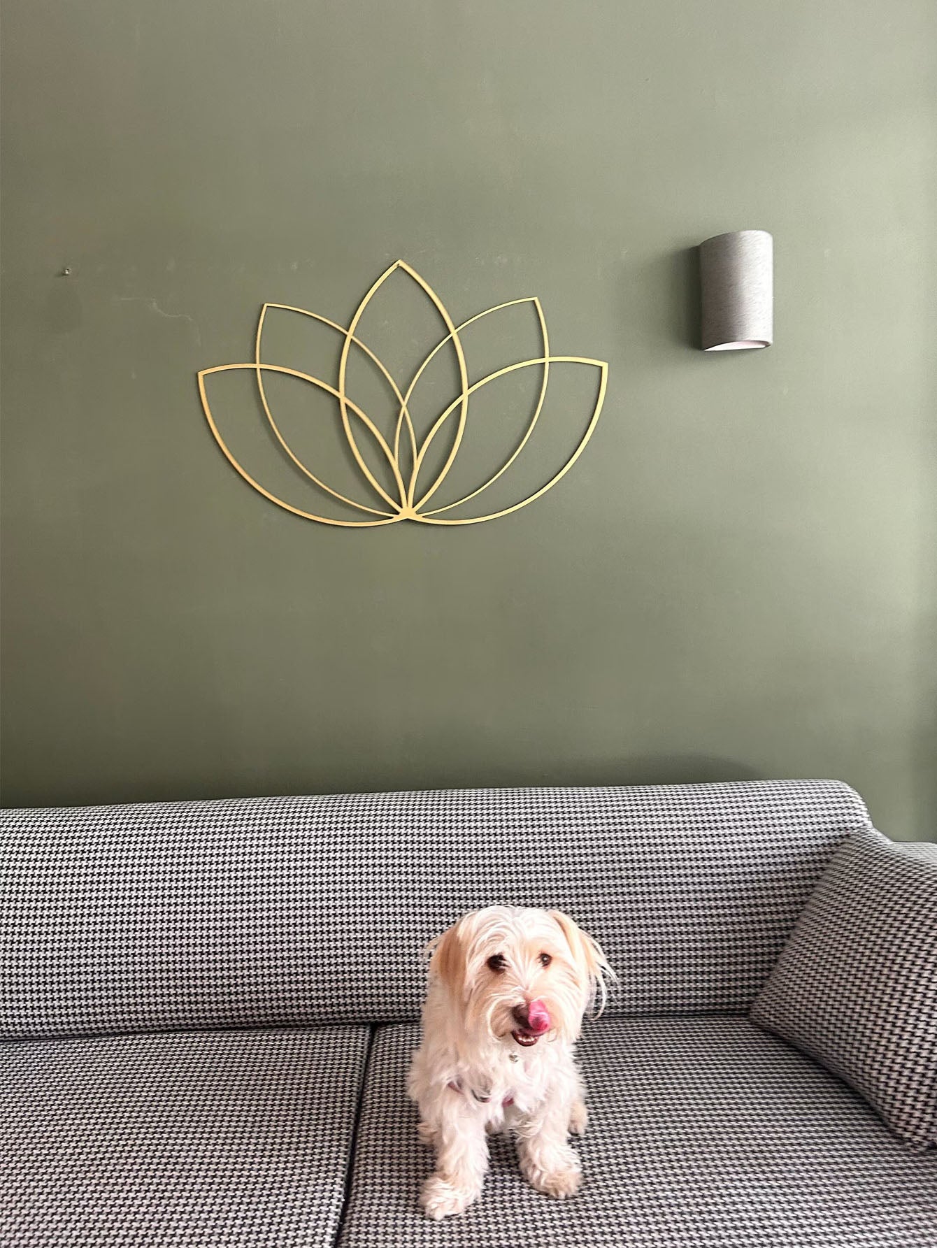Gold Lotus Flower Wrought Iron Wall Art - Modern Zen Decor