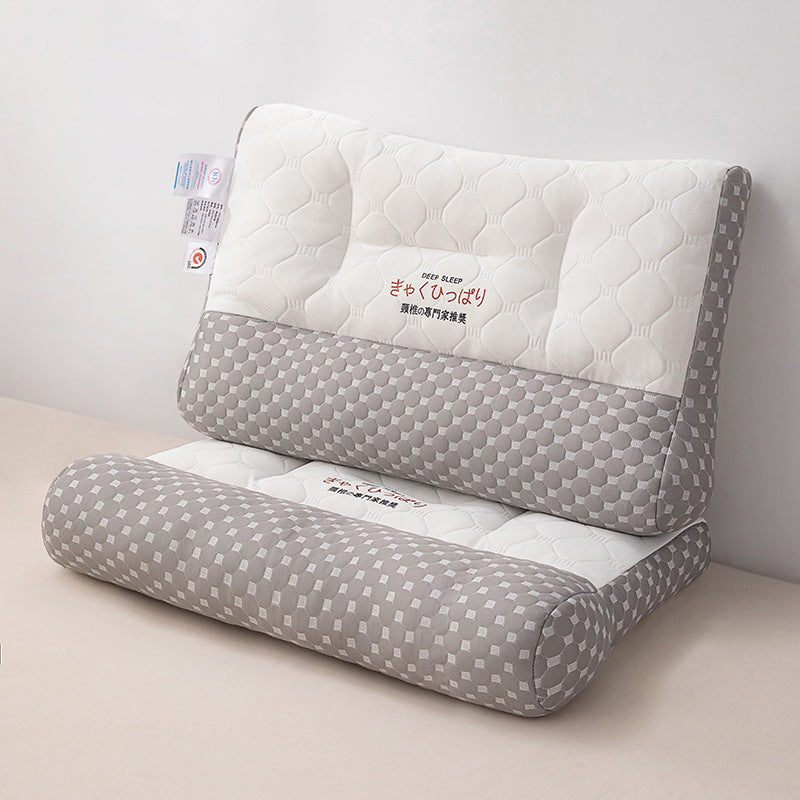 Japanese-Style Anti-Traction Soybean Neck Pillow 48x74cm - Light Gray