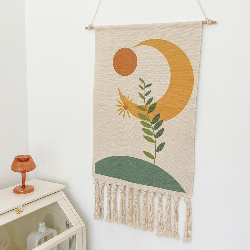 Hand-Woven Tassel Tapestry Wall Hanging Home Decor - 70x50cm