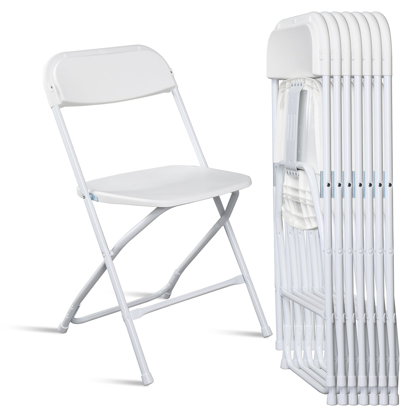 Lightweight Folding Chairs - 6 Pcs, 350LBS Capacity, Easy Storage