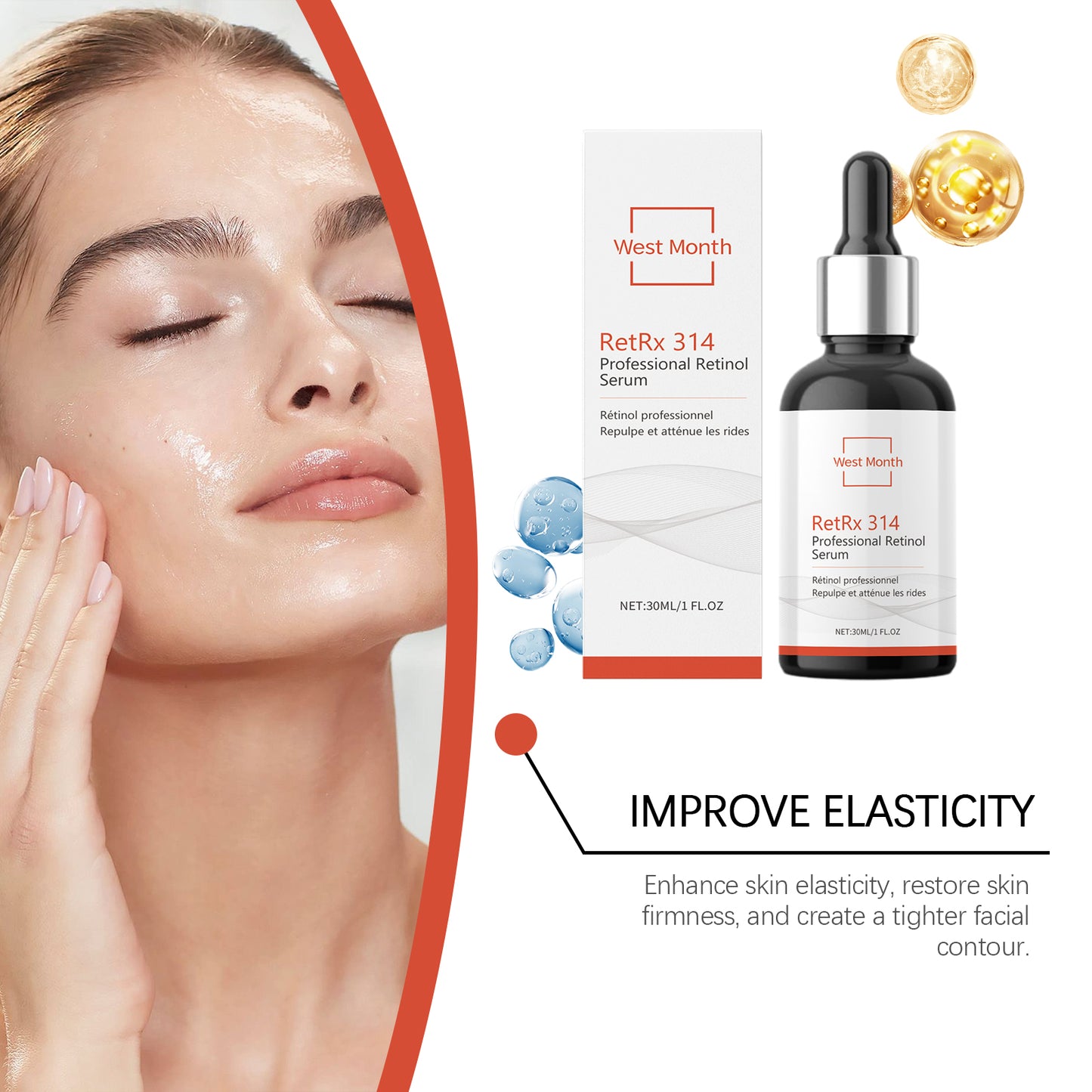 Retinol Anti-Aging Face Serum - Hydrating Collagen & Hyaluronic Acid, 30ml