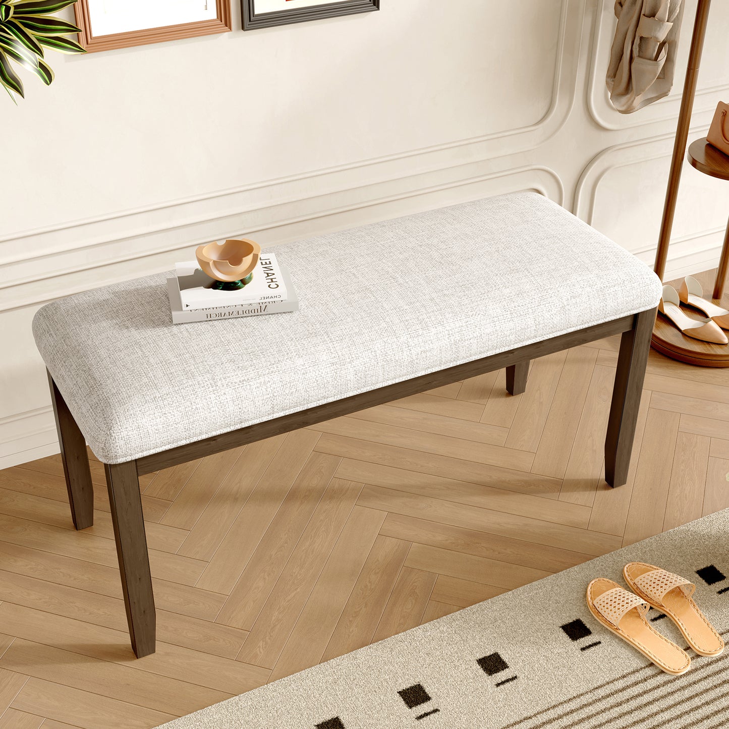 Upholstered Bench For Bedroom End Of Bed,38-inch Entryway Living