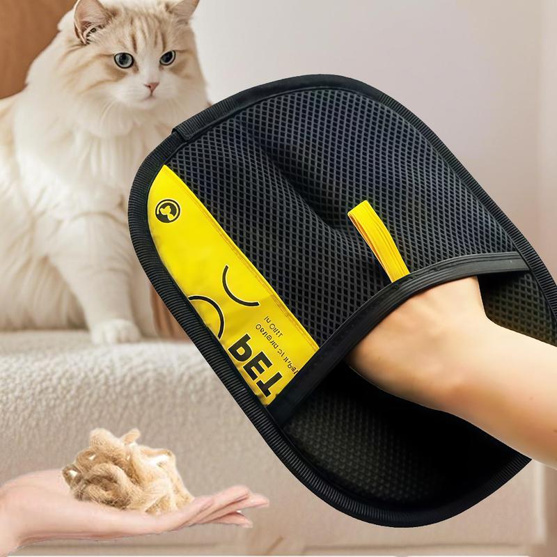 Pet Hair Remover Gloves for Cats and Dogs - Static Electricity Hair Absorber & Grooming Brush Set