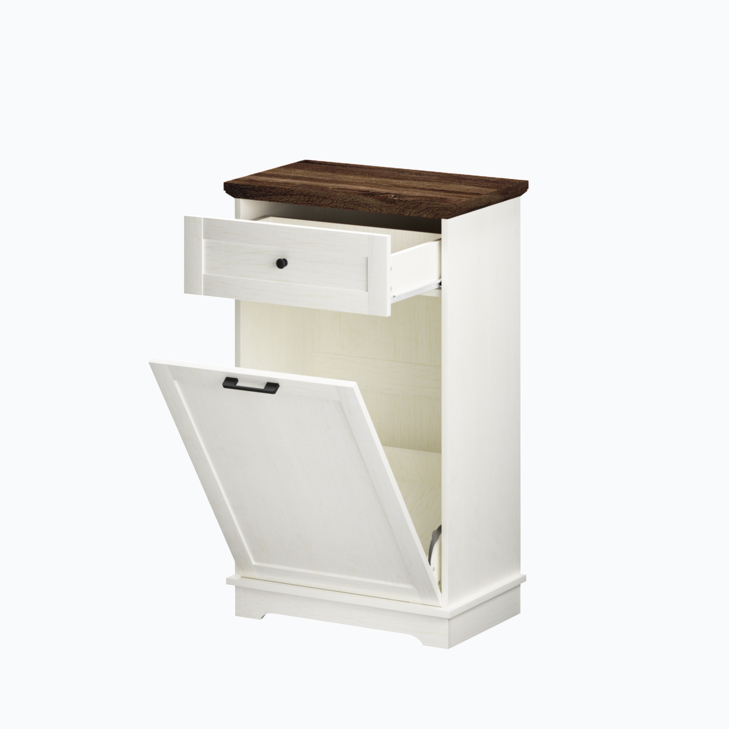 10 Gallon Tilt-Out Trash Cabinet - Antique White