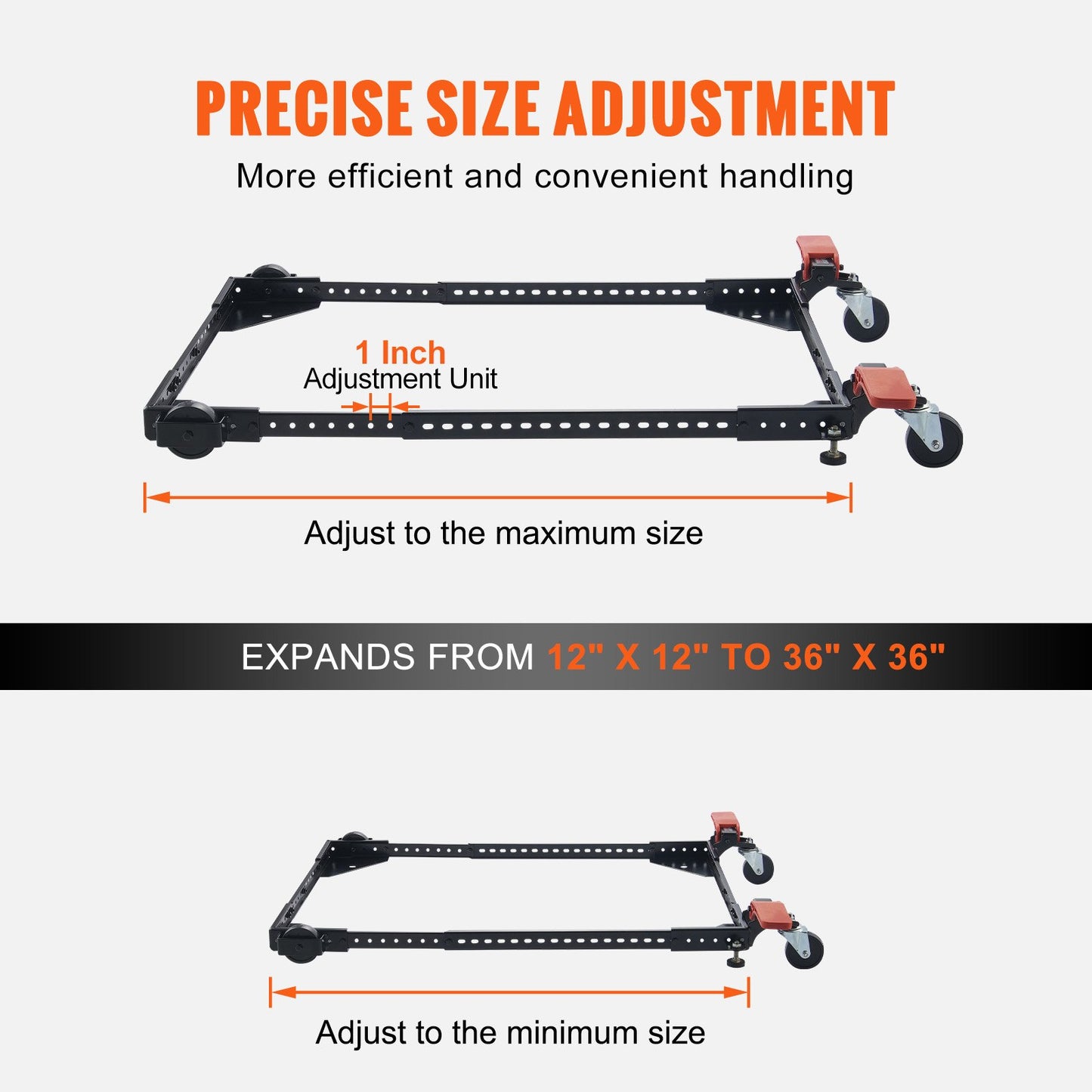 Heavy Duty Mobile Base Stand 500 Lbs Capacity for Tools & Machines - Black