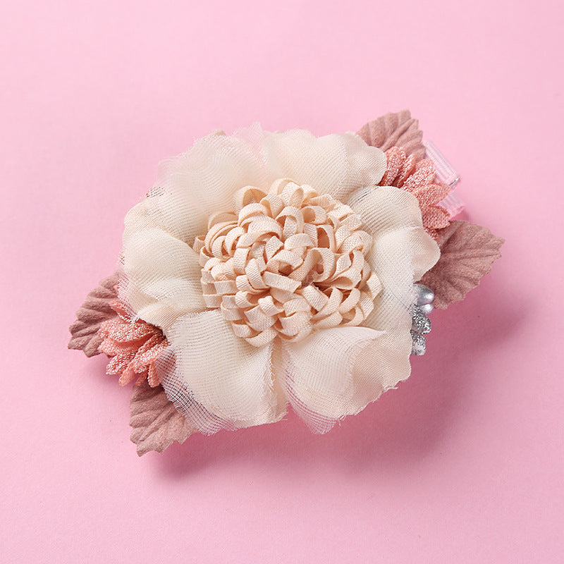 Children's Flower Hair Clip - Pearl Finish