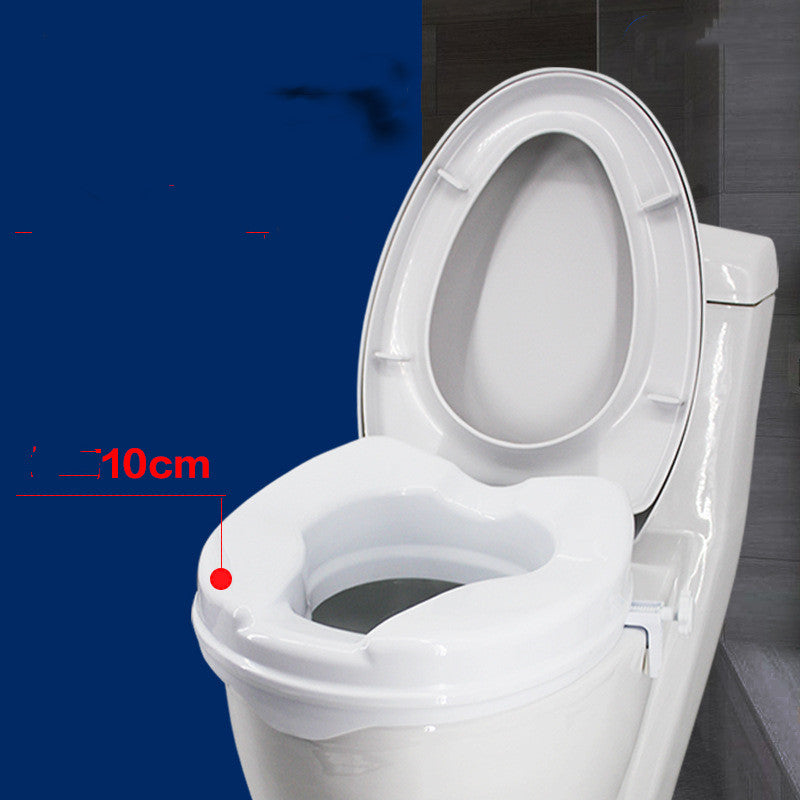 Toilet Booster Seat for Elderly and Pregnant Women with Armrests - Adjustable Bathroom Step Stool