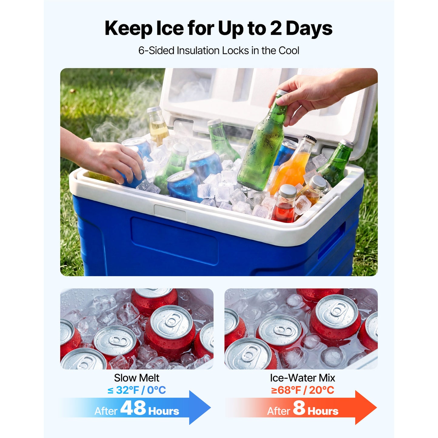 21QT Portable Rolling Cooler with Wheels - Leak-Resistant Insulated Cooler for Outdoor Picnics and Camping