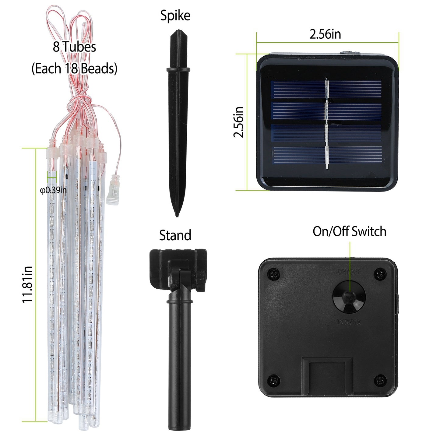Solar Powered Meteor Shower String Lights - 9.84FT Decorative Raindrop Lights