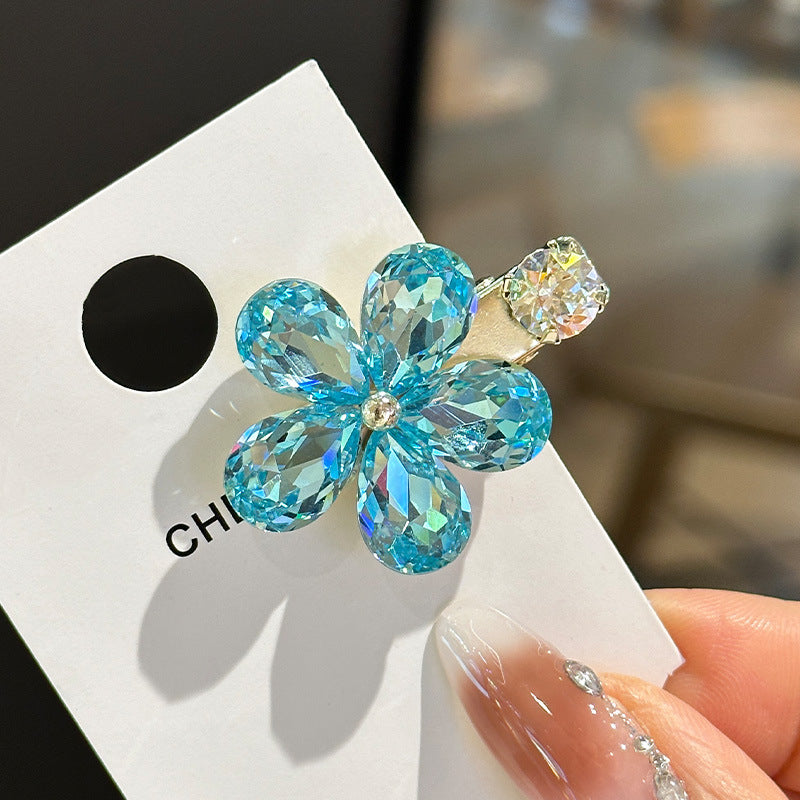 Elegant Crystal Flower Hair Clips - Side Barrettes for Women