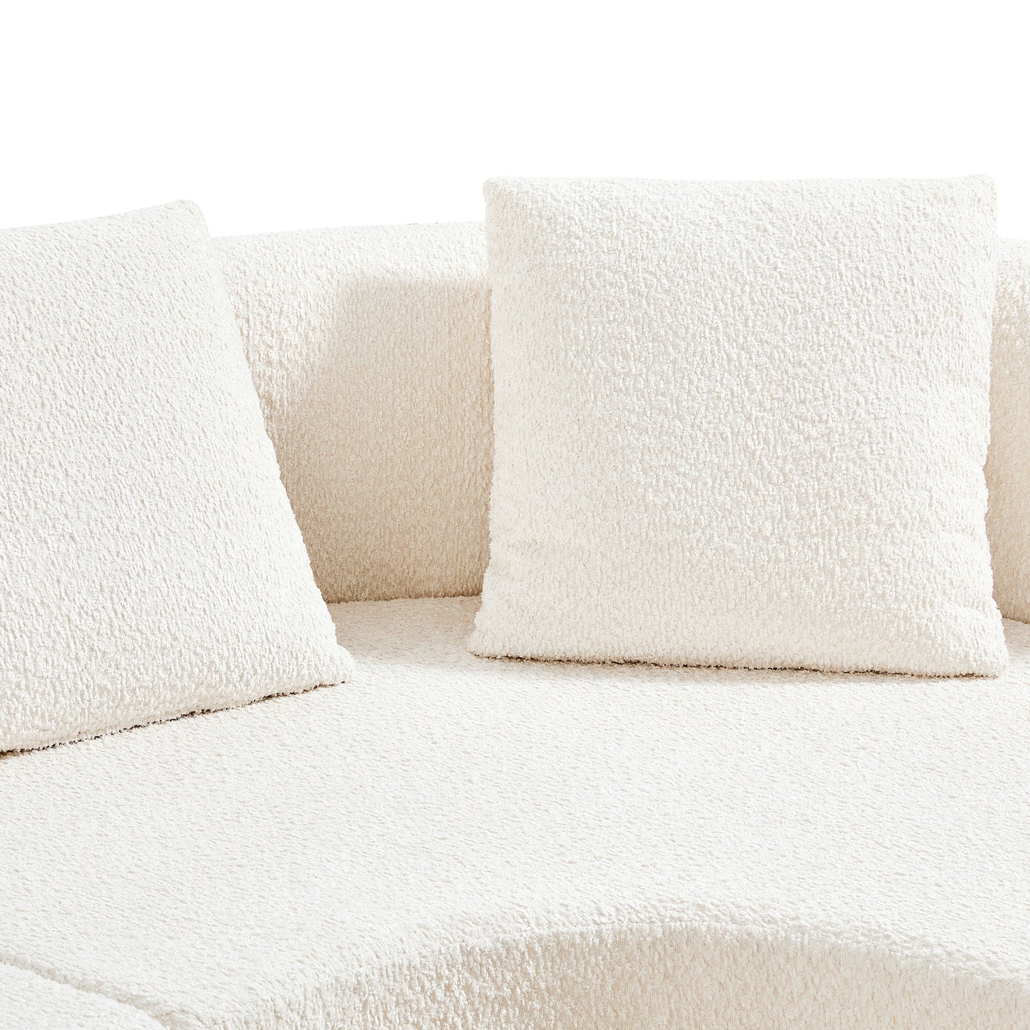 110" Modern Curved L-Shaped Sectional Sofa - White