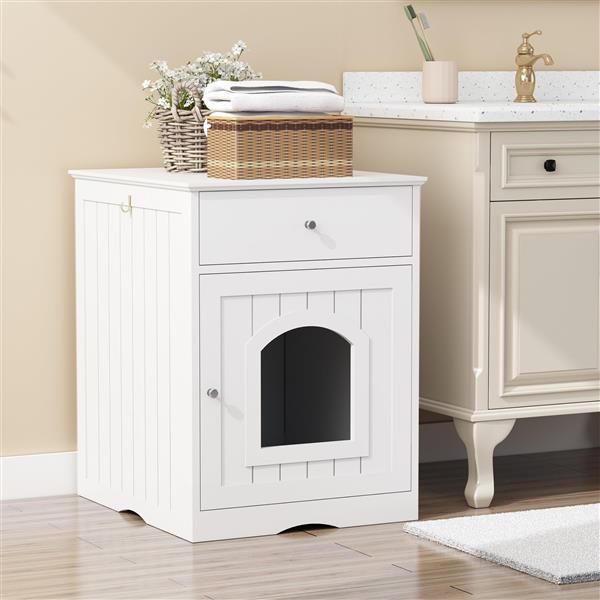 Wooden Pet House - White Pet Nest for Cats & Small Pets