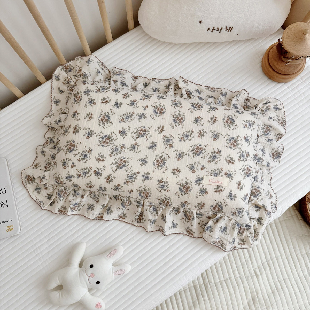 Korean Floral Cotton Gauze Pillowcase - Soft Home Bedding