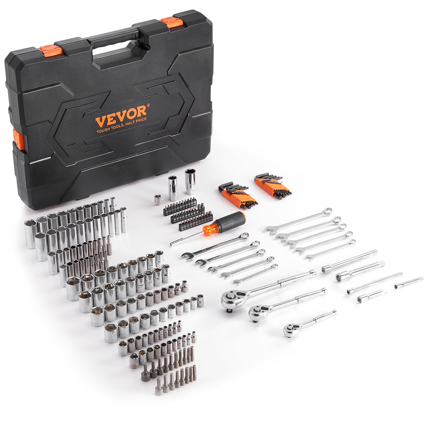 205-Piece Mechanic Tool Set with Sockets Wrenches & Storage Case
