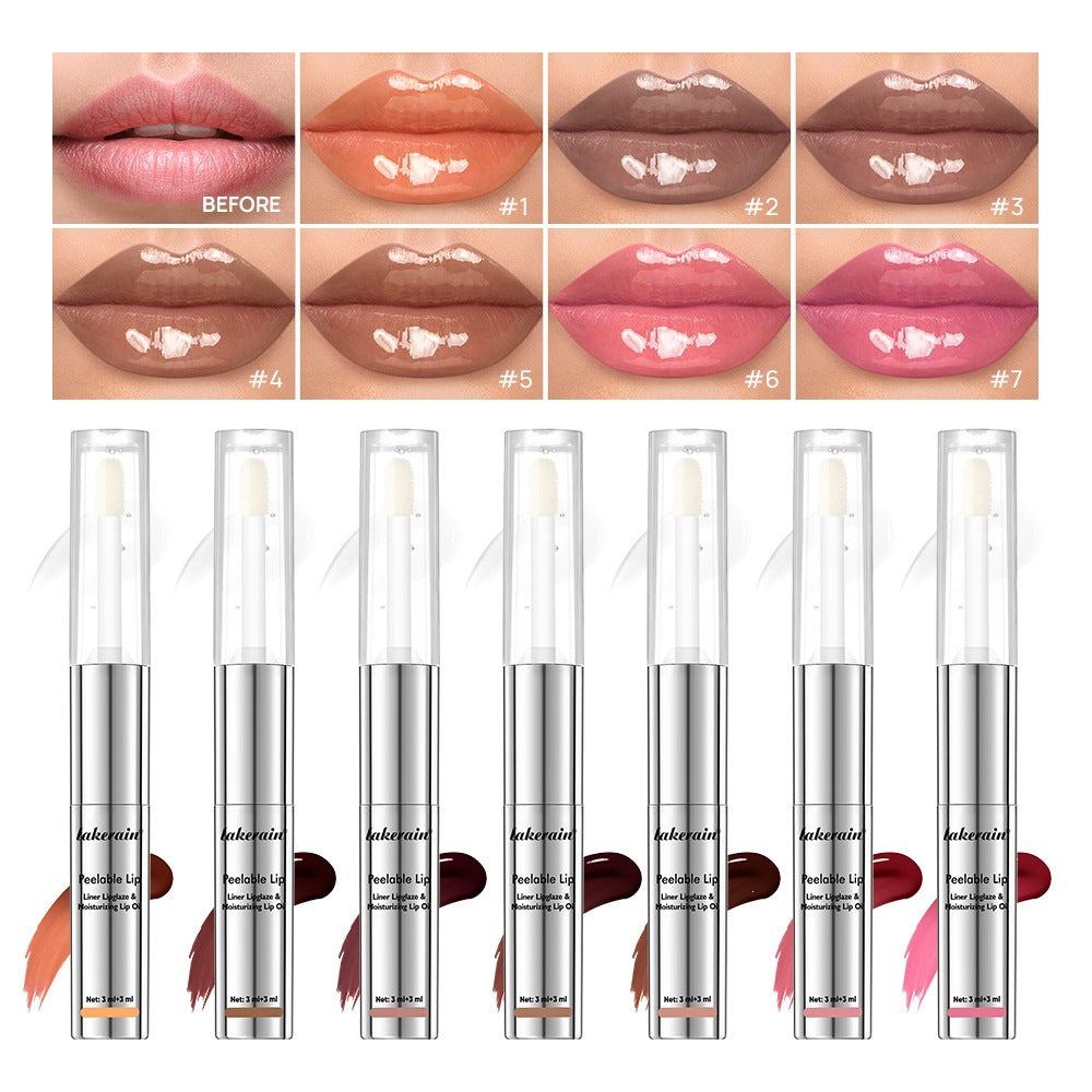 2-in-1 Moisturizing Peel-Off Lip Gloss Set - Long-Lasting & Easy to Apply