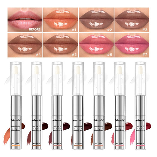 2-in-1 Moisturizing Peel-Off Lip Gloss Set - Long-Lasting & Easy to Apply
