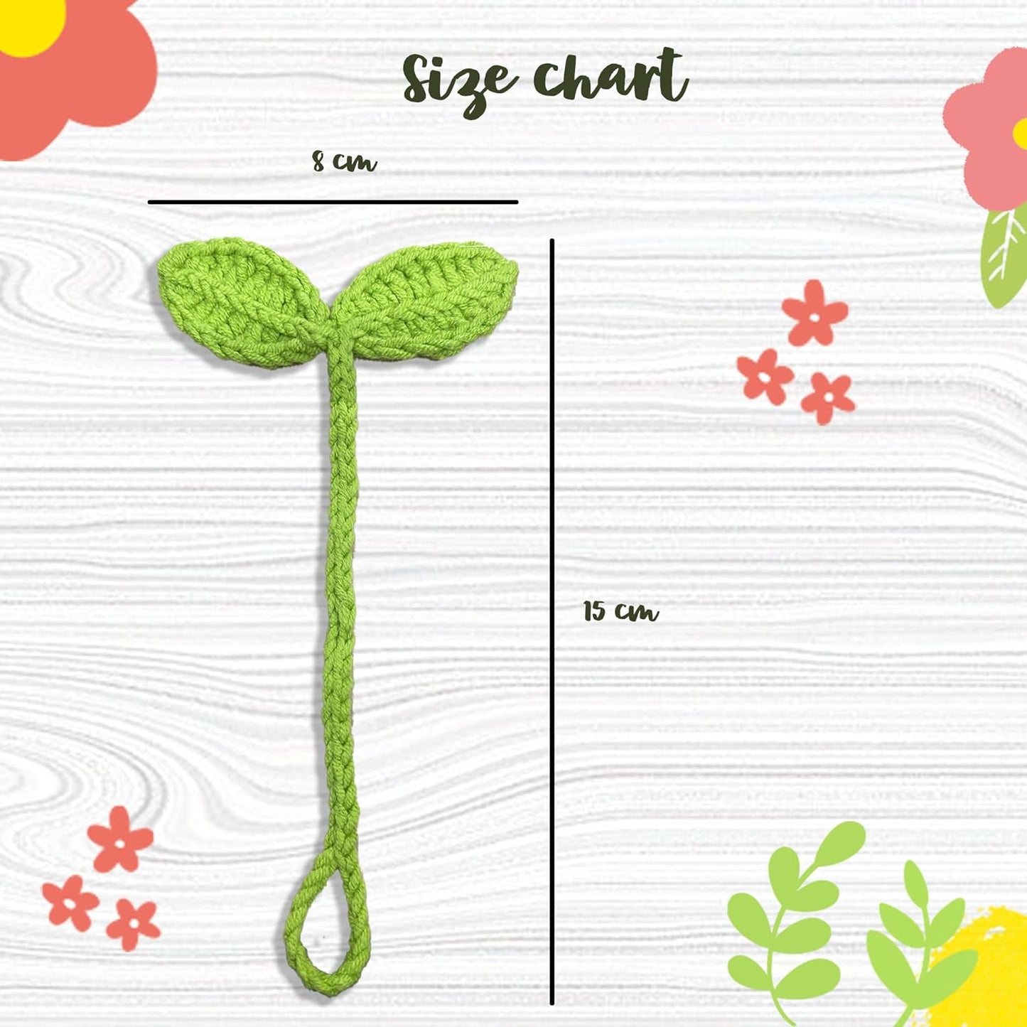 Cute Knitted Crochet Leaf Sprout - Multi-Functional Bookmark & Cable Tie