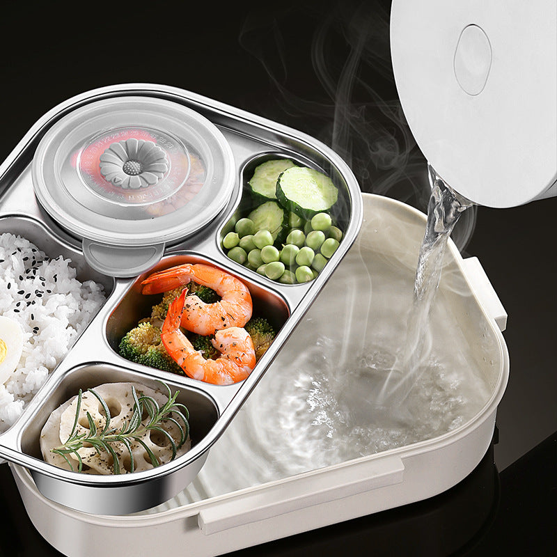 Large Capacity Insulated Stainless Steel Lunch Box with Multiple Grids
