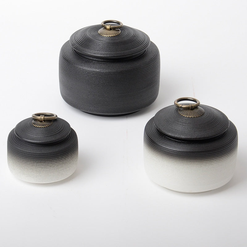 Retro Stoneware Sealed Tea Storage Canisters - Moisture-Proof Ceramic Jars