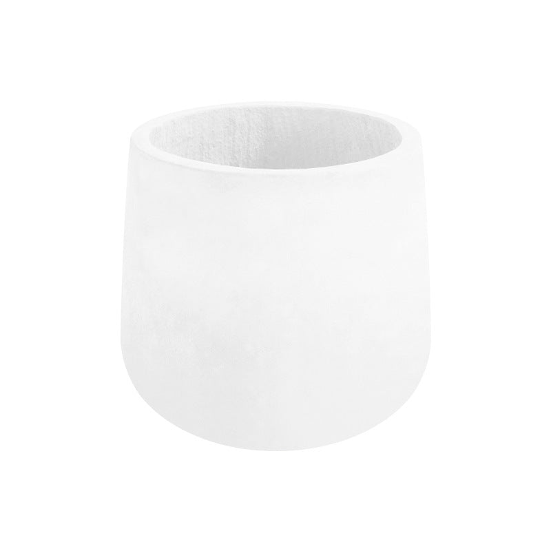 Round Cement Flowerpot with Simple Nordic Design for Home & Garden