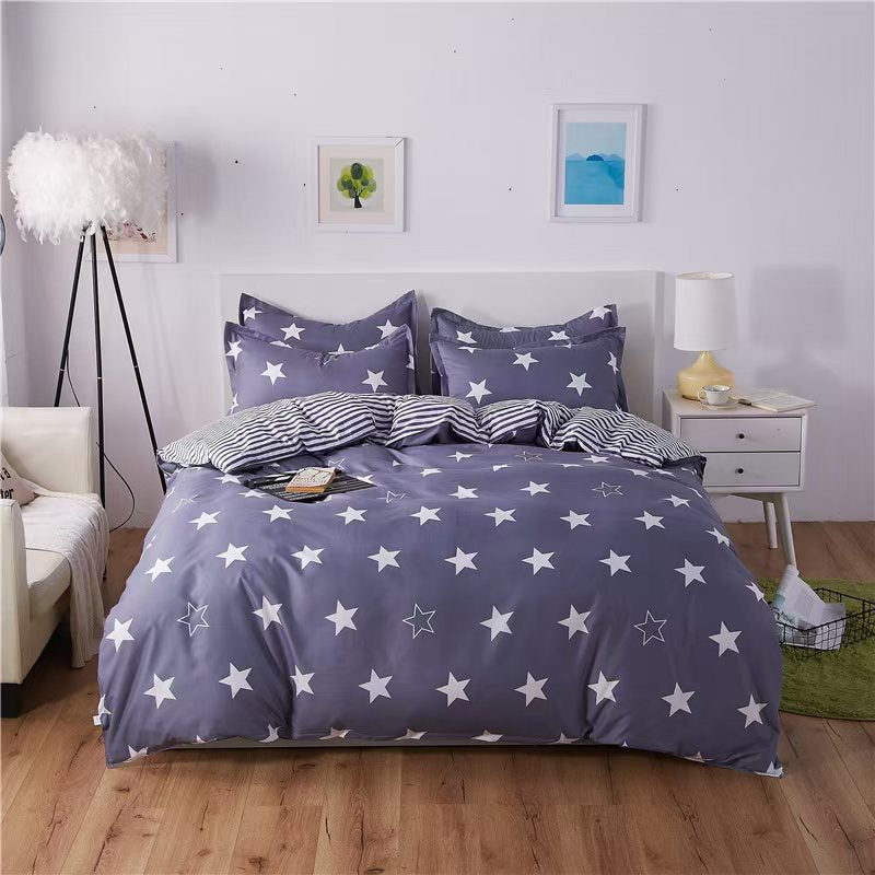 Four-Piece Bedding Set with Pillowcases and Quilt Cover - Multiple Sizes & Patterns