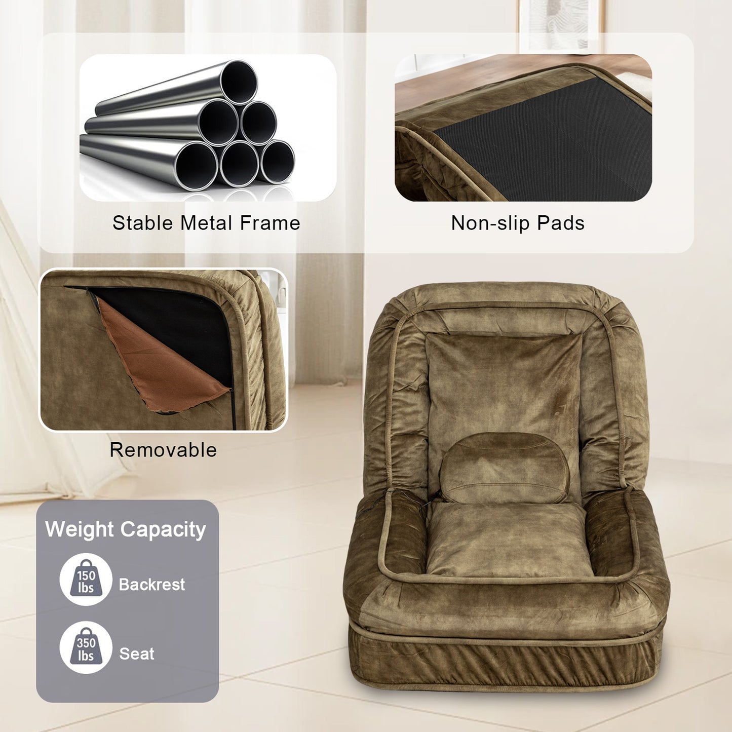 Pet Guardrails for Sofa | Adjustable Floor Bed with Comfort Pillows