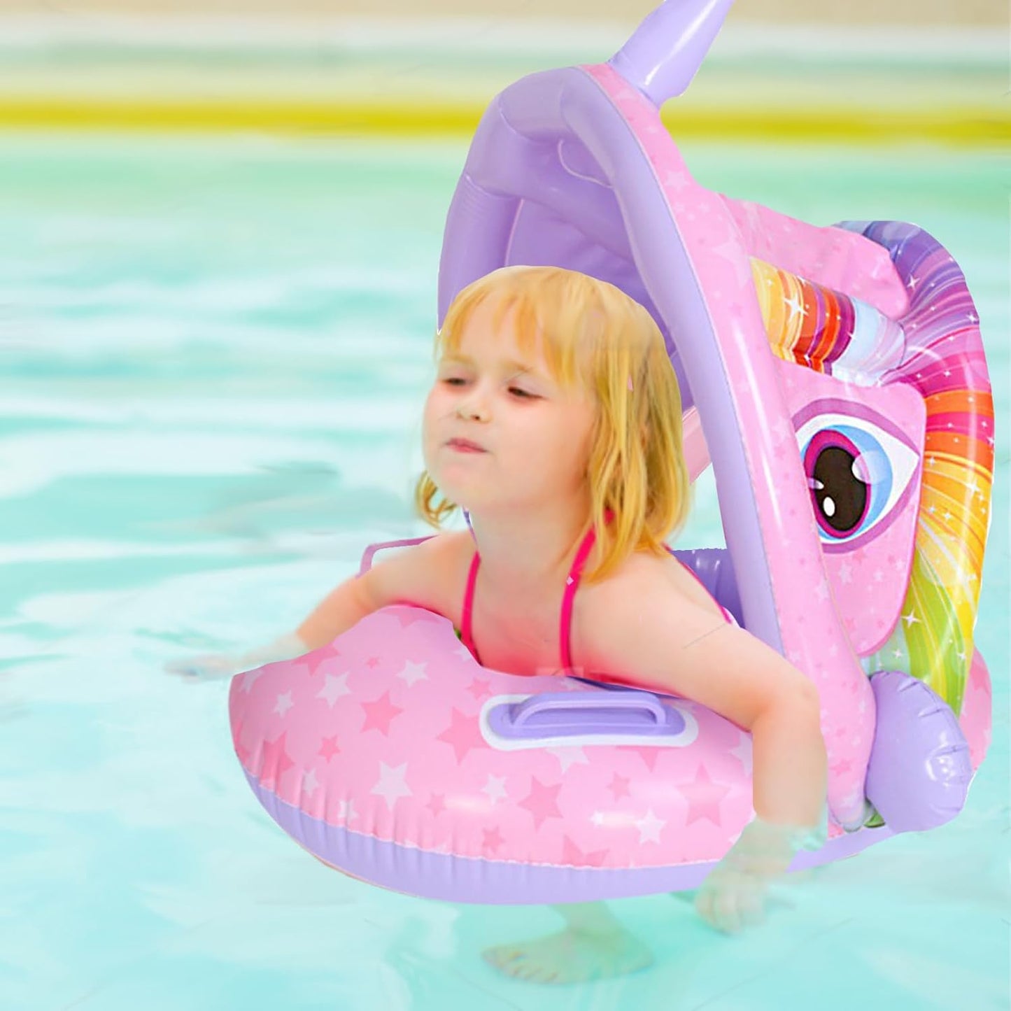 Baby Swimming Ring with Adjustable Safety Seat - Pink
