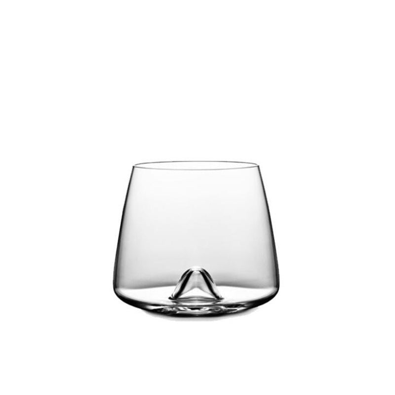 Crystal Glass Wine Cup with Concave Base - Stemless, Hand-Blown, Ideal for Bars & Hotels