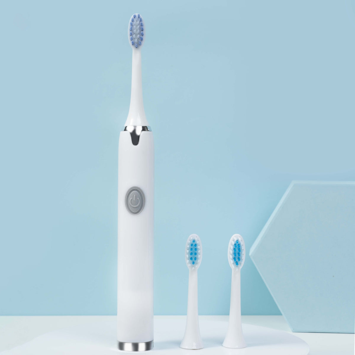 Rechargeable Waterproof Electric Toothbrush with 3 Brush Heads