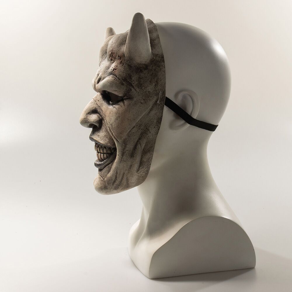 Black Latex Mask Headgear for Halloween and Party Costumes - Split Design