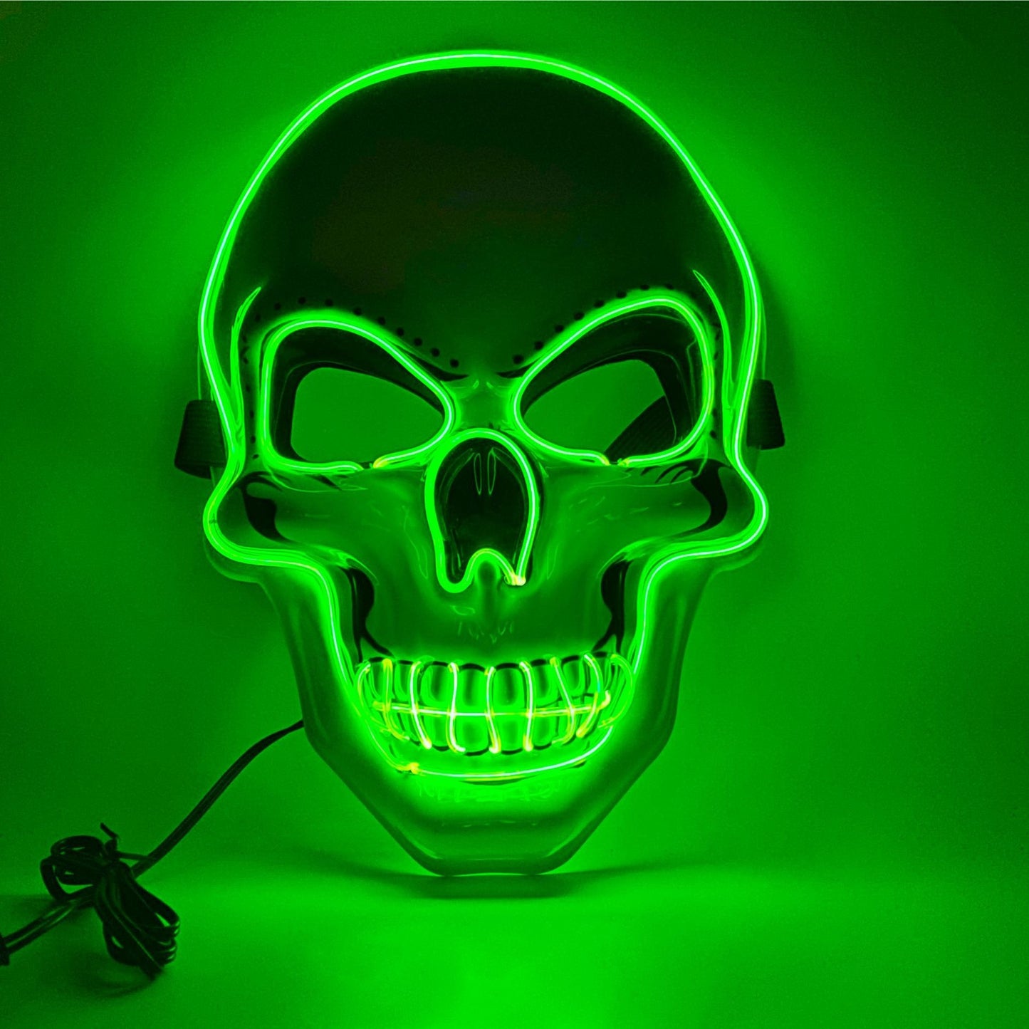 White Skull LED Mask Luminous Party Mask with Battery Operated Lighting