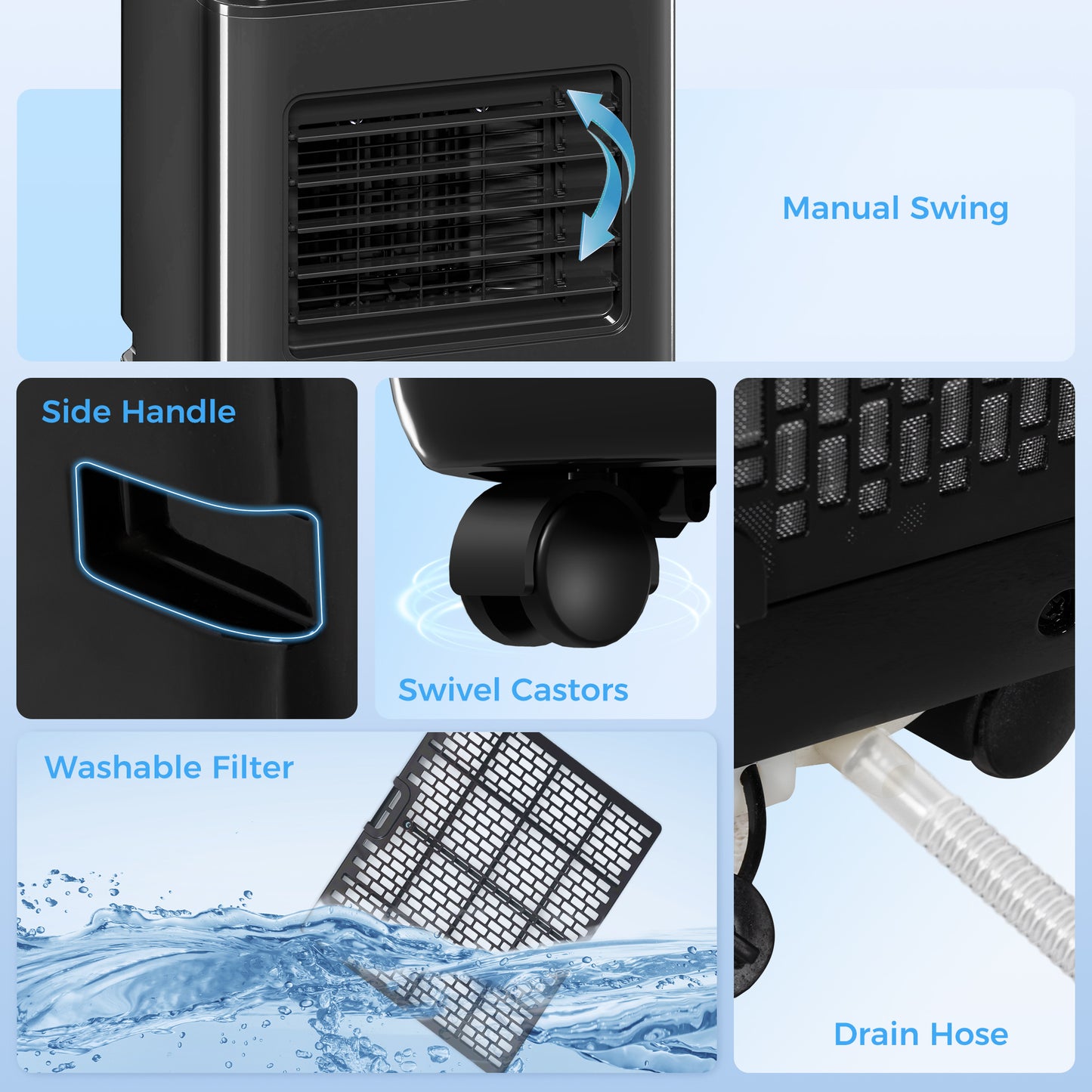 10,000 BTU Portable Air Conditioner for 440 sq.ft. with Dehumidifier & Sleep Mode