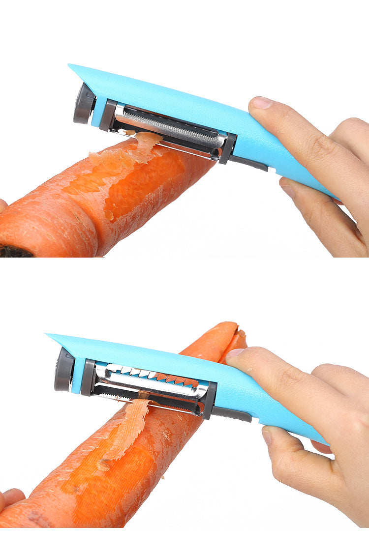 Three-in-One Rotary Peeler - Multi-Function Kitchen Tool in Green, Red, Blue