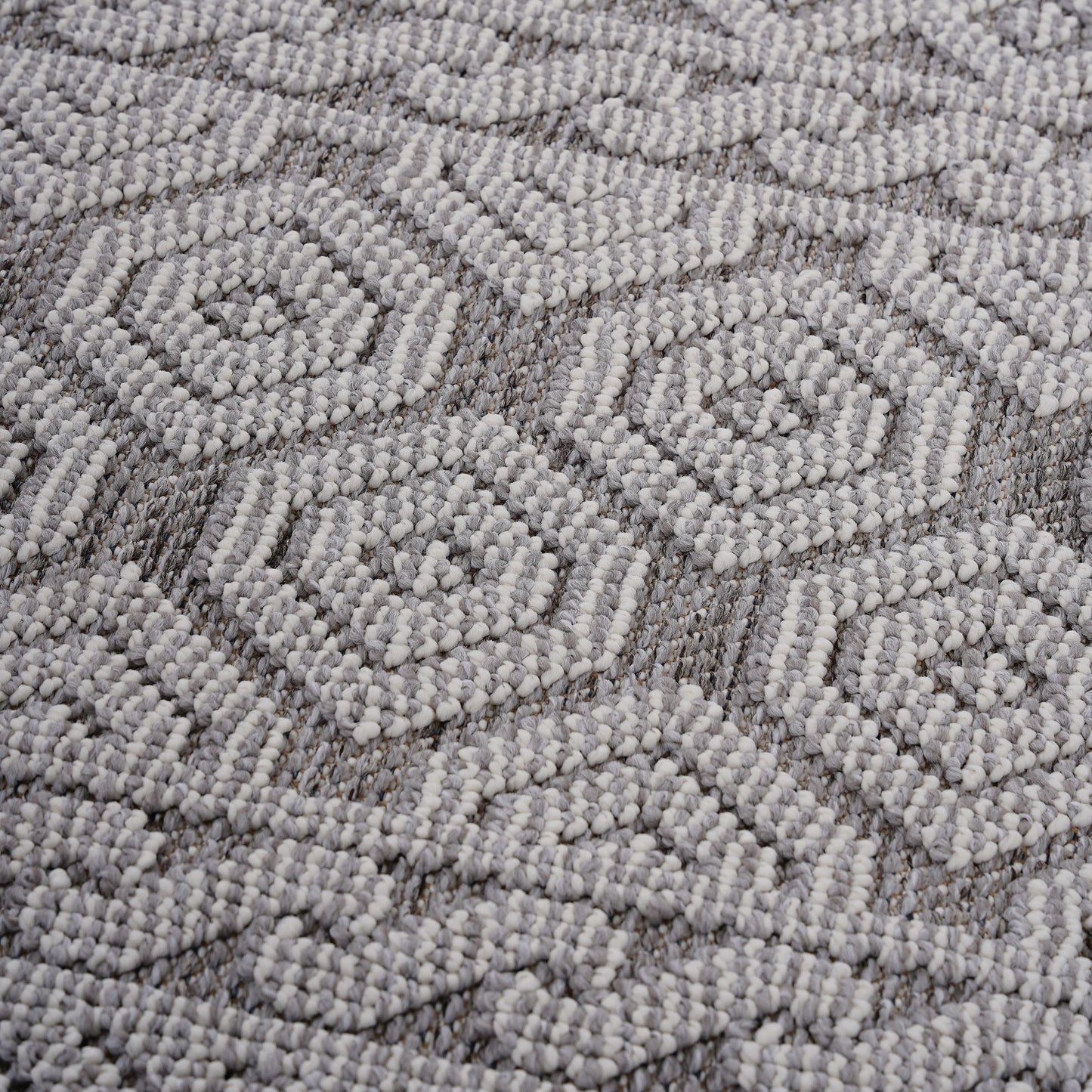 Guros 4X6 Grey White Geometric Indoor Outdoor Area Rug