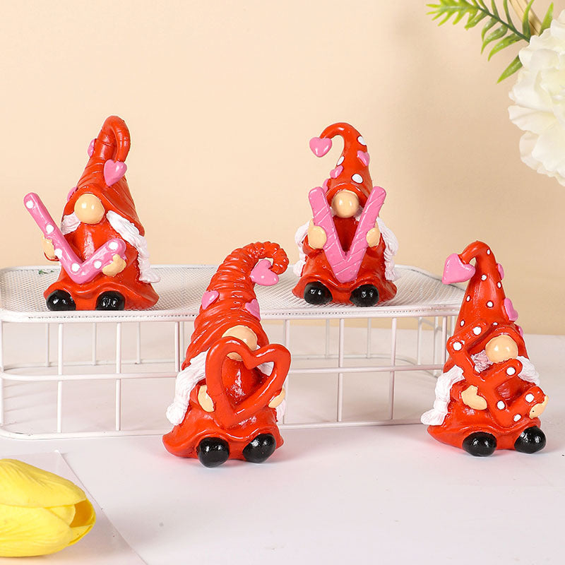 Valentine's Day Resin Decorations Set - Love Theme Wedding & Party Ornaments