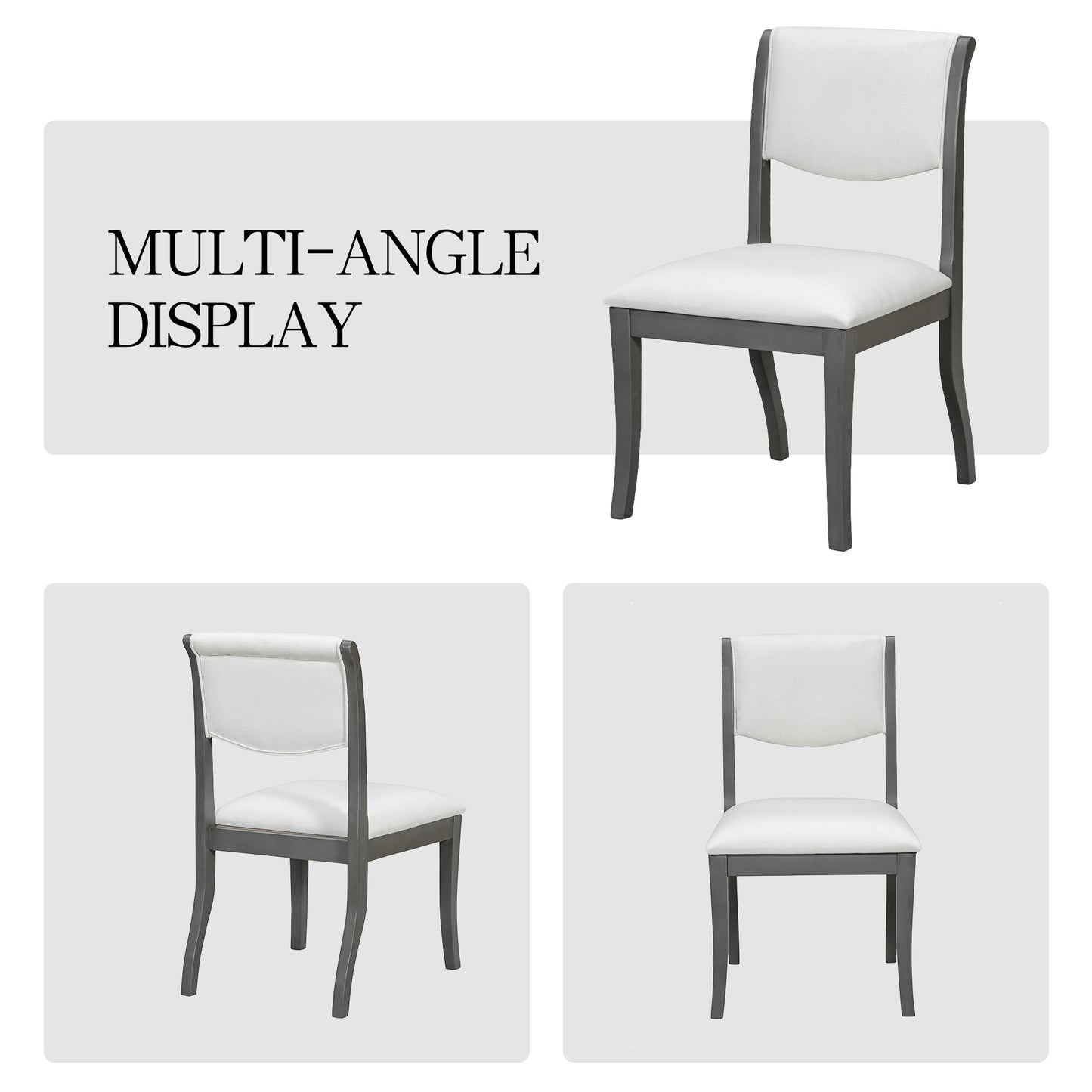 Upholstered Dining Chairs Set of 2 - Oak Gray Fabric Side Chairs