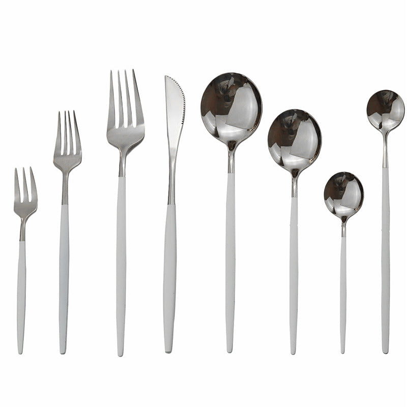 Stainless Steel Cutlery Set - Steak Knife, Fork & Spoon - Multiple Finishes