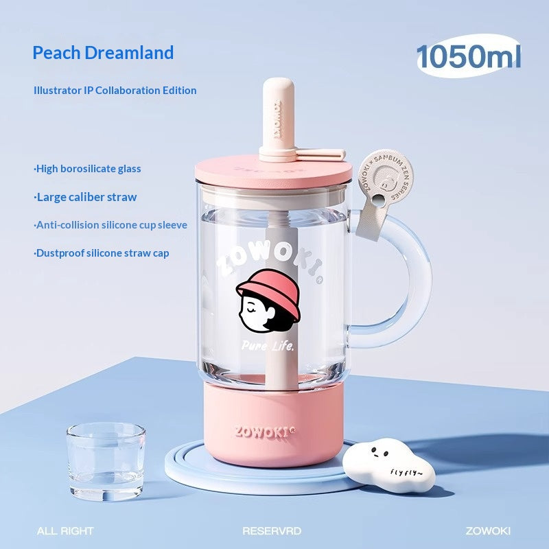 Large-Capacity Heat-Resistant Glass Cup for Office & Home Use