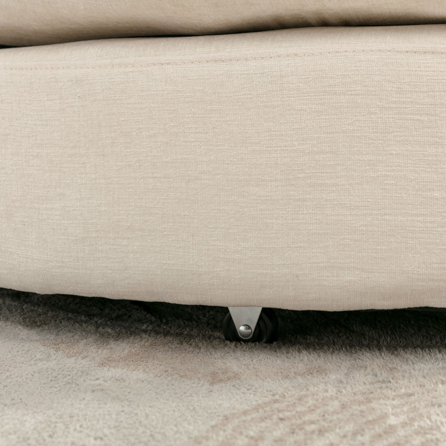 360° Swivel Accent Barrel Chair with Storage Ottoman & 4 Pillows - Cream