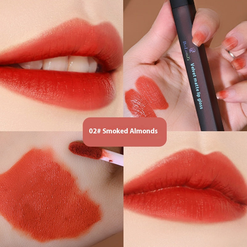 Long Lasting Matte Lip Lacquer - Velvet Finish, 2g, Multiple Colors