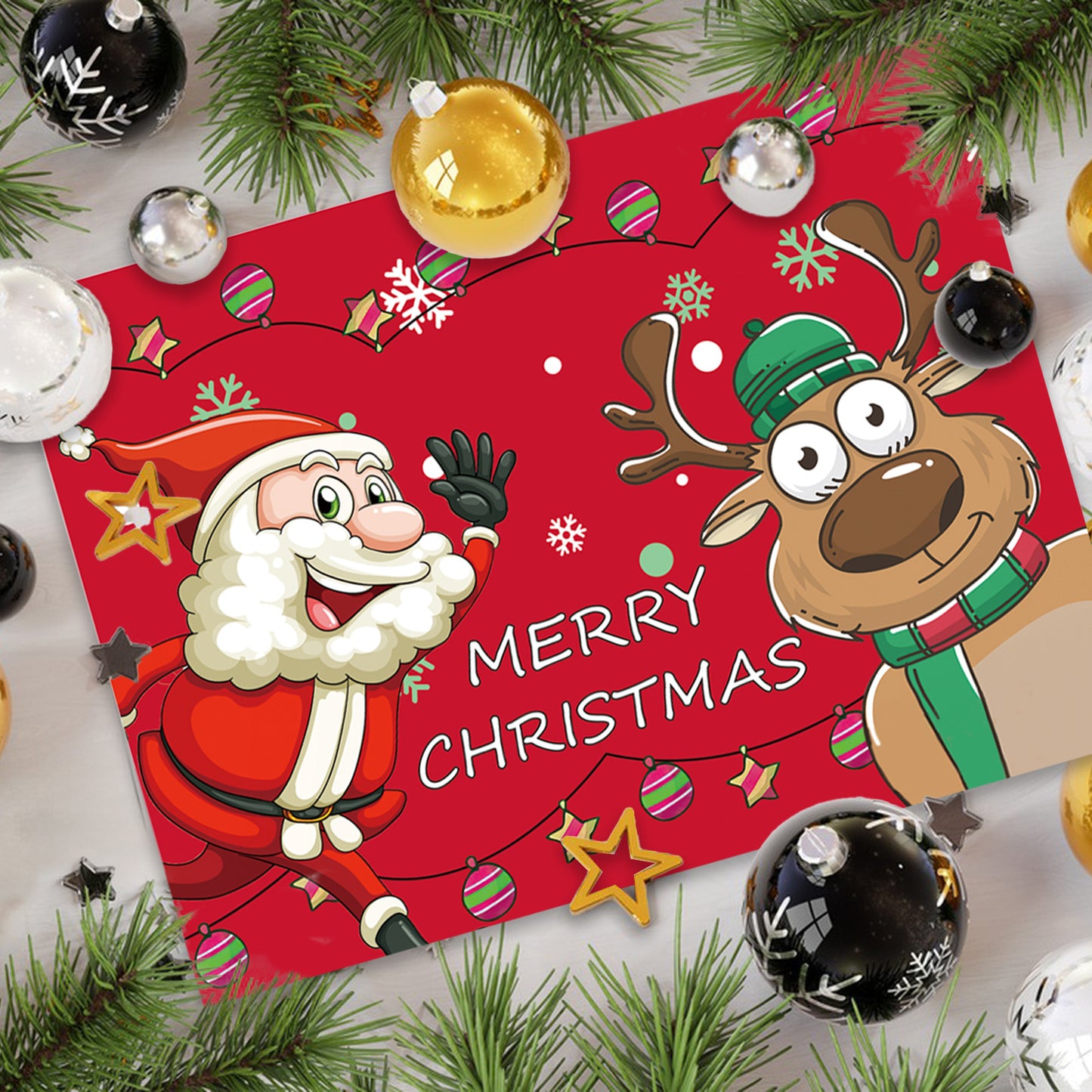 Christmas Cartoon Antifouling Insulation Placemat - Bathroom Storage