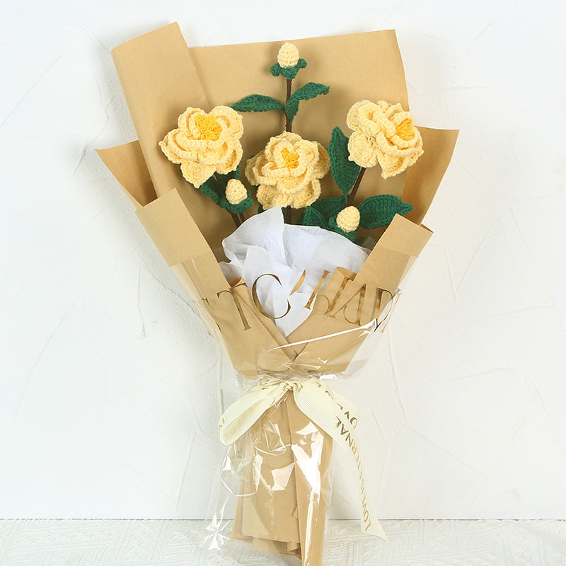Artificial Flower Bouquet - Camellia Handmade Dried Flower Decor